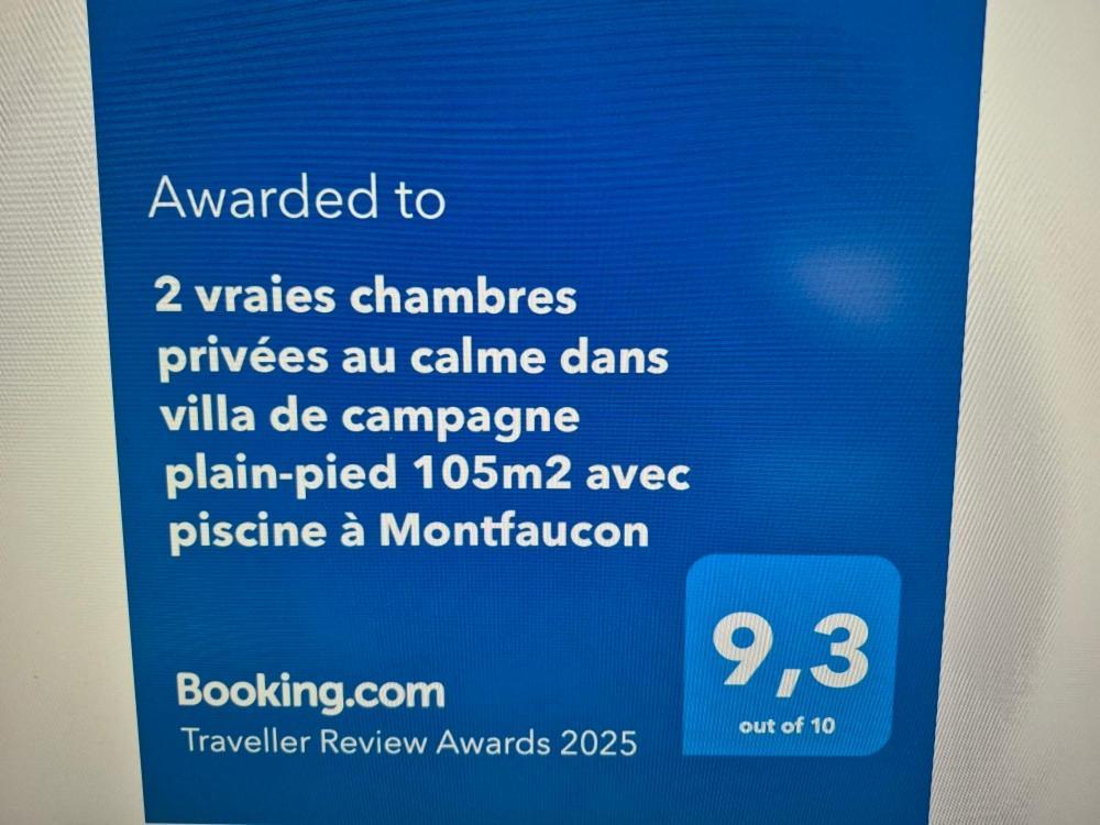 2 Vraies Chambres Privees Au Calme Dans Villa De Campagne Plain-Pied 105M2 Avec Piscine A Montfaucon Montfaucon  Buitenkant foto